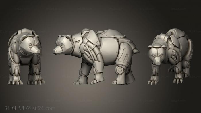 Animal figurines (mechanimal bear stand, STKJ_5174) 3D models for cnc