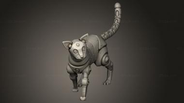 Animal figurines (mechanimal cat stand, STKJ_5175) 3D models for cnc