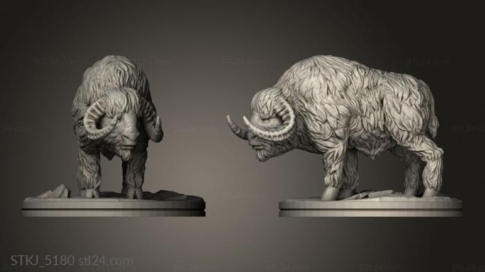 Animal figurines (Cave Buffalo, STKJ_5180) 3D models for cnc