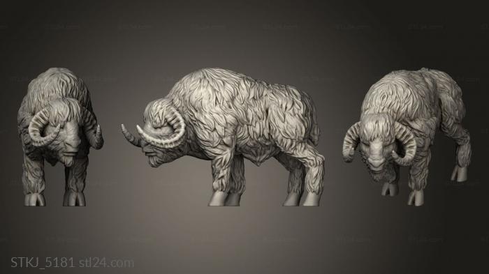 Animal figurines (Cave Buffalo, STKJ_5181) 3D models for cnc