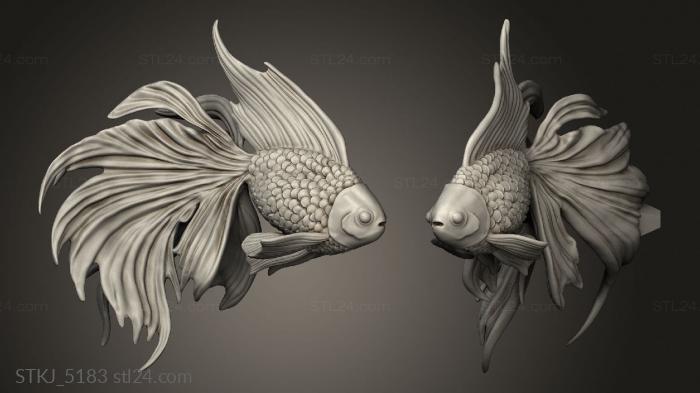 Animal figurines (Boris Vallejo Skywalker Fish Rope Up, STKJ_5183) 3D models for cnc