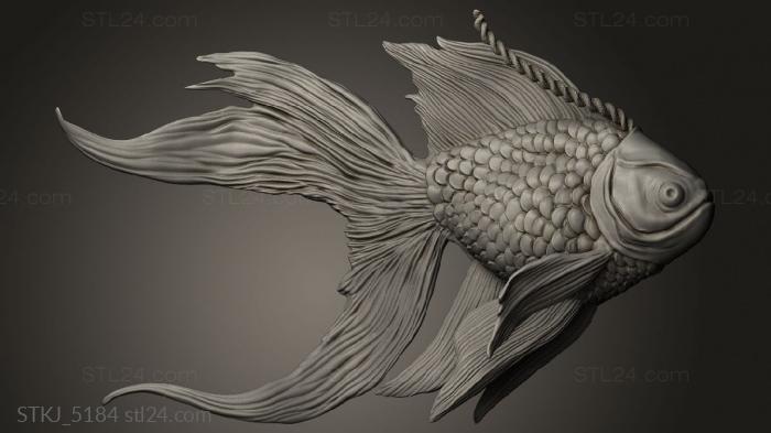 Animal figurines (Boris Vallejo Skywalker Fish With Rope Down, STKJ_5184) 3D models for cnc
