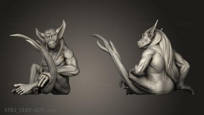Animal figurines (sly tailed chimp, STKJ_5189) 3D models for cnc