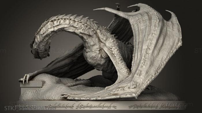 Animal figurines (Smaug statue, STKJ_5191) 3D models for cnc