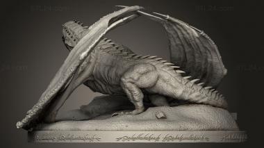 Animal figurines (Smaug statue, STKJ_5191) 3D models for cnc