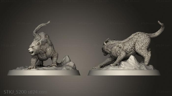 Animal figurines (Sor Cat Male, STKJ_5200) 3D models for cnc