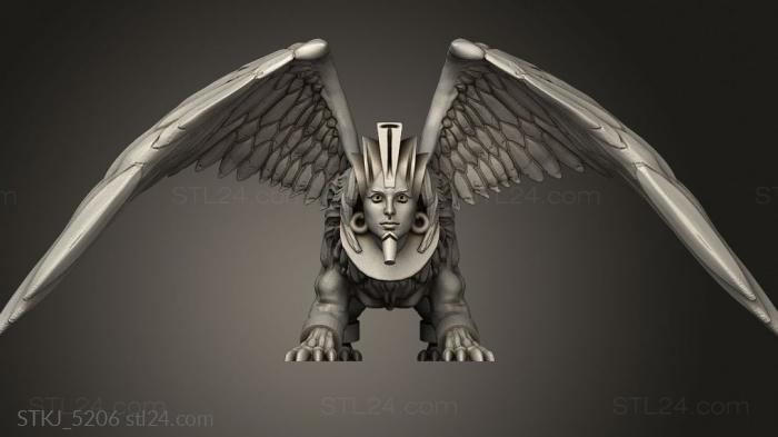 Animal figurines (Sphinx, STKJ_5206) 3D models for cnc