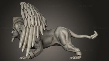 Animal figurines (Sphinx, STKJ_5206) 3D models for cnc