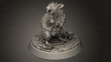 Animal figurines (Stinky Ancient Ruins Balding Giant Rat, STKJ_5216) 3D models for cnc