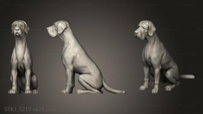 Animal figurines (Stranger dog, STKJ_5219) 3D models for cnc