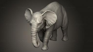 Animal figurines (Baby Elephant, STKJ_5220) 3D models for cnc