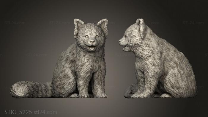 Animal figurines (Red Panda Base, STKJ_5225) 3D models for cnc