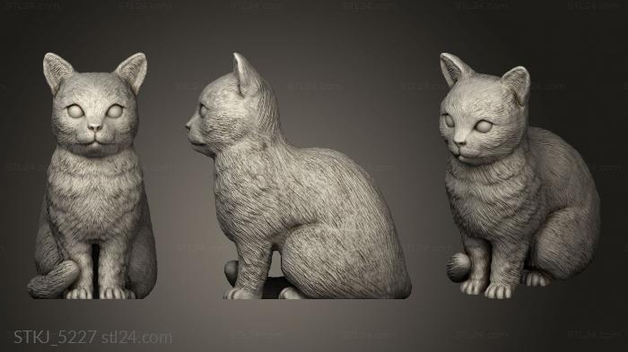 Animal figurines (Tabby Cat, STKJ_5227) 3D models for cnc