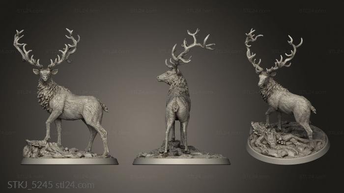 Animal figurines (Tangleheart Forest Elk Antler, STKJ_5245) 3D models for cnc