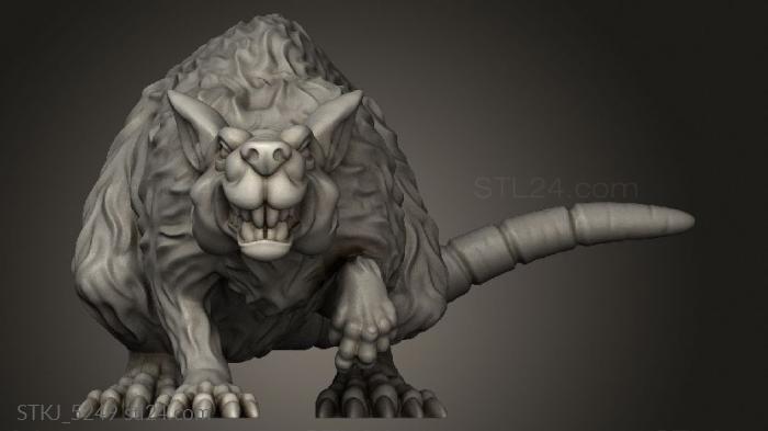 Animal figurines (GIANT RAT, STKJ_5249) 3D models for cnc