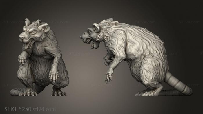 Animal figurines (GIANT RAT, STKJ_5250) 3D models for cnc