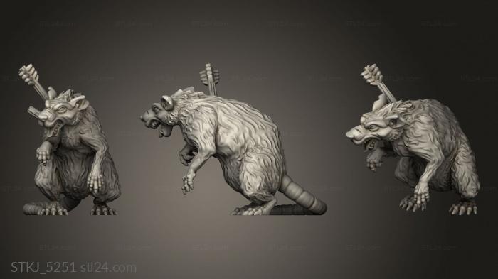 Animal figurines (GIANT RAT, STKJ_5251) 3D models for cnc
