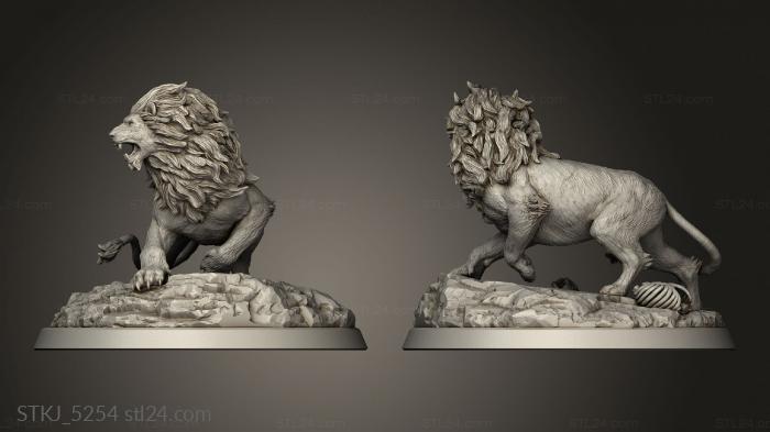 Animal figurines (The Crimson Sand Arena Lion, STKJ_5254) 3D models for cnc