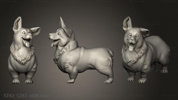 Animal figurines (The Elves In Neath stretch goal Corgi zampa, STKJ_5261) 3D models for cnc