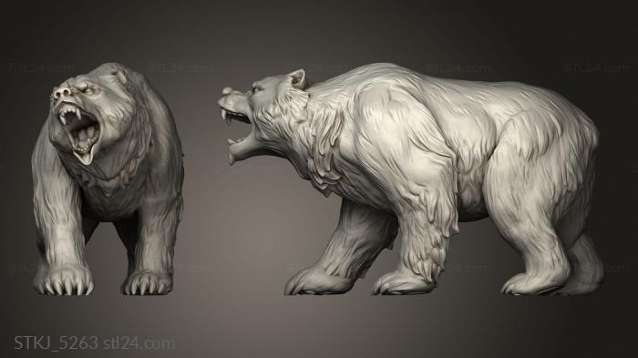 Animal figurines (The Frozen Grove Roar Bear, STKJ_5263) 3D models for cnc