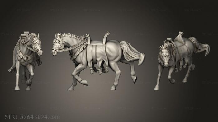Animal figurines (B Wood Horse, STKJ_5264) 3D models for cnc
