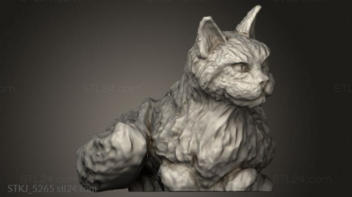 Animal figurines (Cats cat chilling, STKJ_5265) 3D models for cnc