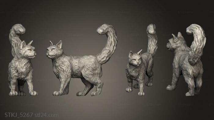 Animal figurines (Cats cat walking, STKJ_5267) 3D models for cnc
