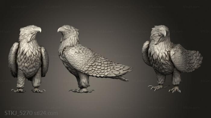 Animal figurines (giant eagle sitting, STKJ_5270) 3D models for cnc