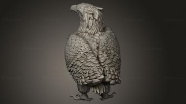 Animal figurines (giant eagle sitting, STKJ_5270) 3D models for cnc