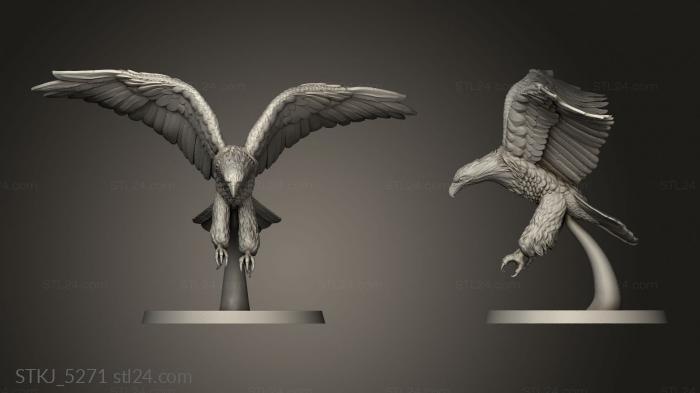 Animal figurines (giant eagle swooping, STKJ_5271) 3D models for cnc