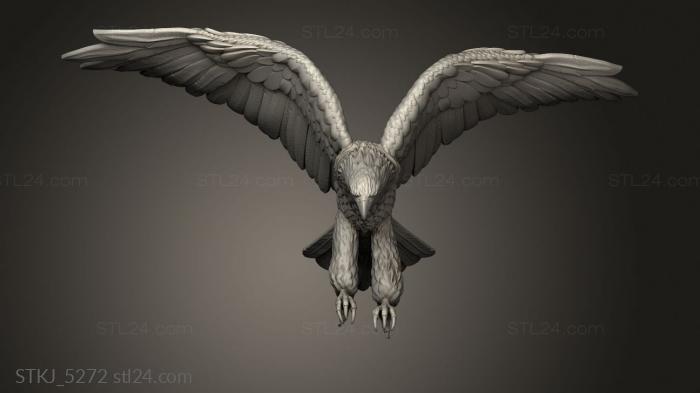 Animal figurines (giant eagle swooping, STKJ_5272) 3D models for cnc