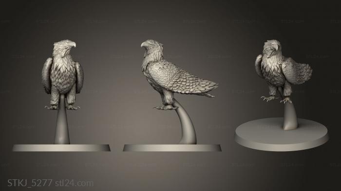 Animal figurines (Giant Eagles eagle sitting, STKJ_5277) 3D models for cnc