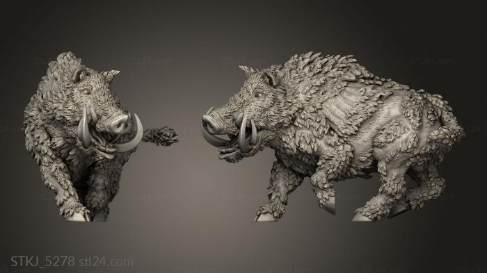 Animal figurines (Great Boar, STKJ_5278) 3D models for cnc