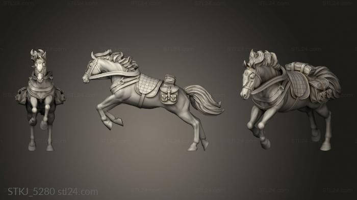 Animal figurines (Horse Jumping, STKJ_5280) 3D models for cnc