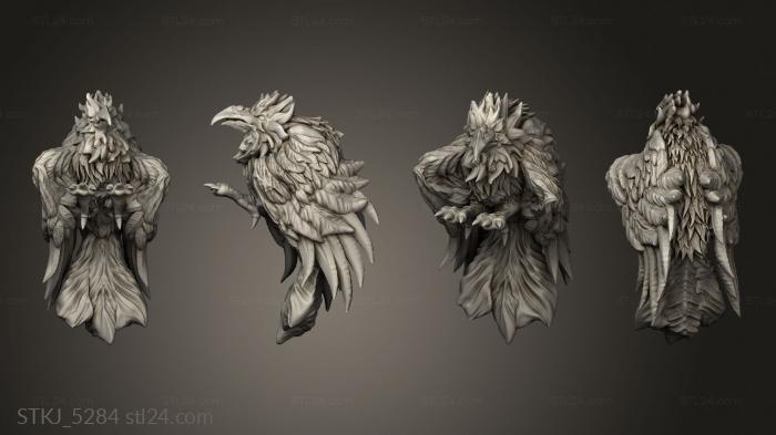 Animal figurines (raven spy sitting, STKJ_5284) 3D models for cnc