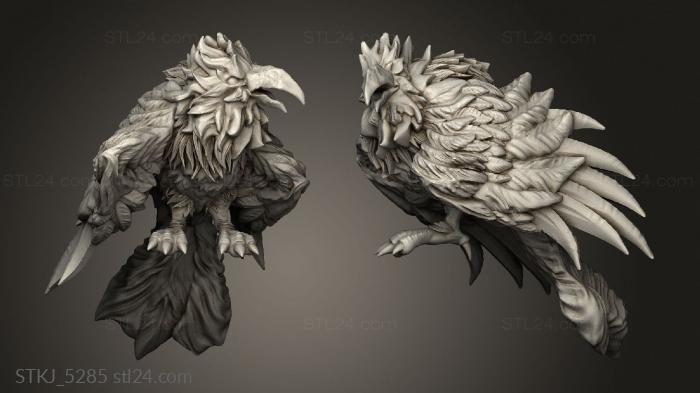 Animal figurines (raven spy sitting, STKJ_5285) 3D models for cnc