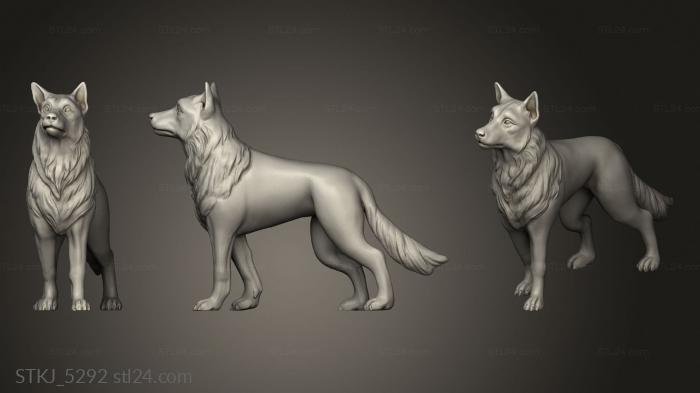 Animal figurines (The hermit Dog, STKJ_5292) 3D models for cnc