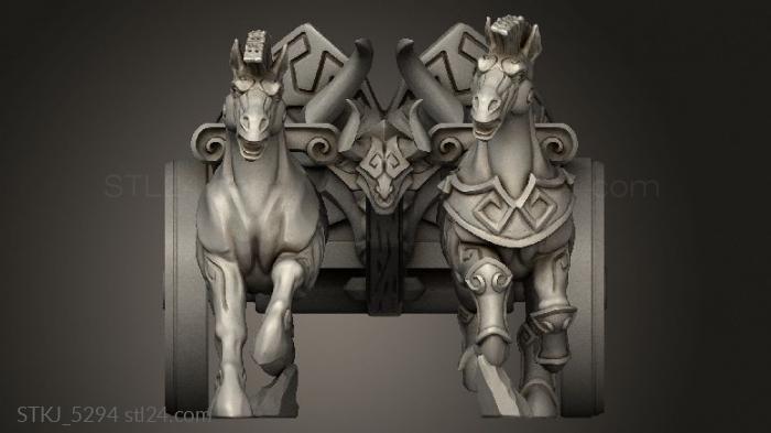 Animal figurines (the Labyrinth Minoc Chariots Chariot Wheel, STKJ_5294) 3D models for cnc