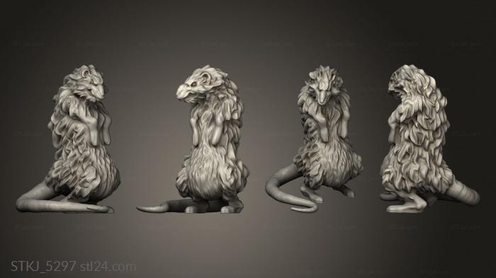 Animal figurines (The Lion Tower Adventurers Guild Rat, STKJ_5297) 3D models for cnc