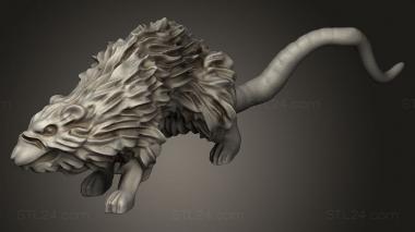 Animal figurines (The Lion Tower Adventurers Guild Rat, STKJ_5298) 3D models for cnc