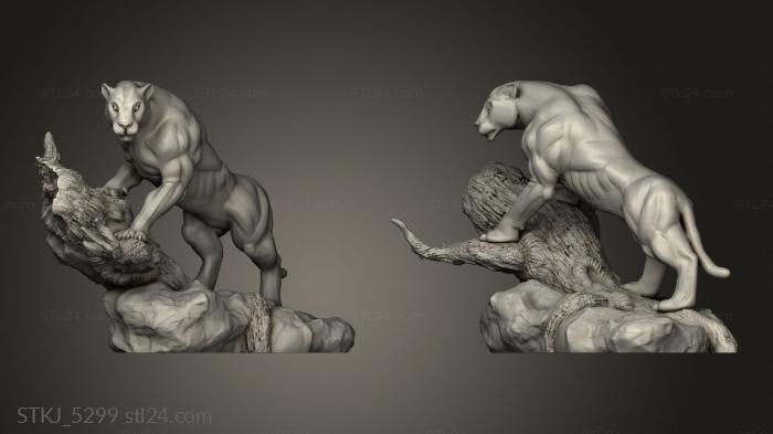 Animal figurines (The lions tower Heroes Dale Gwen, STKJ_5299) 3D models for cnc