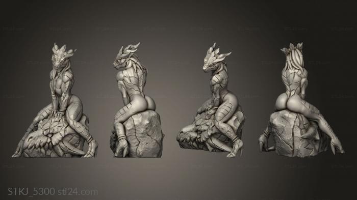 Animal figurines (The Lusty Draconian Maid, STKJ_5300) 3D models for cnc