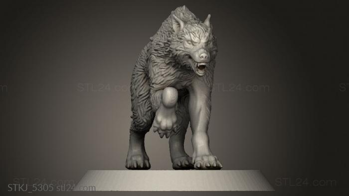 Animal figurines (Abrakadabra LYCANS WOLF, STKJ_5305) 3D models for cnc