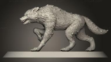 Animal figurines (Abrakadabra LYCANS WOLF, STKJ_5305) 3D models for cnc