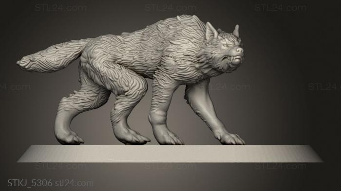 Animal figurines (Abrakadabra LYCANS WOLF, STKJ_5306) 3D models for cnc