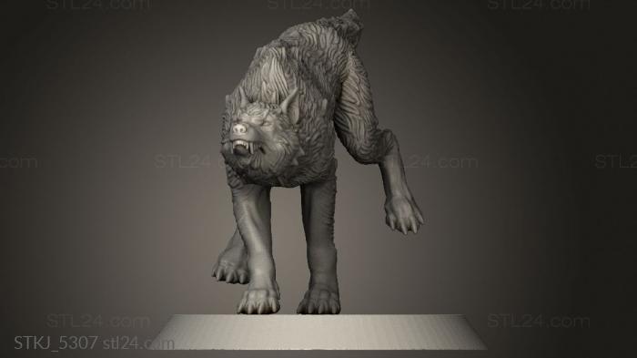 Animal figurines (Abrakadabra LYCANS WOLF, STKJ_5307) 3D models for cnc