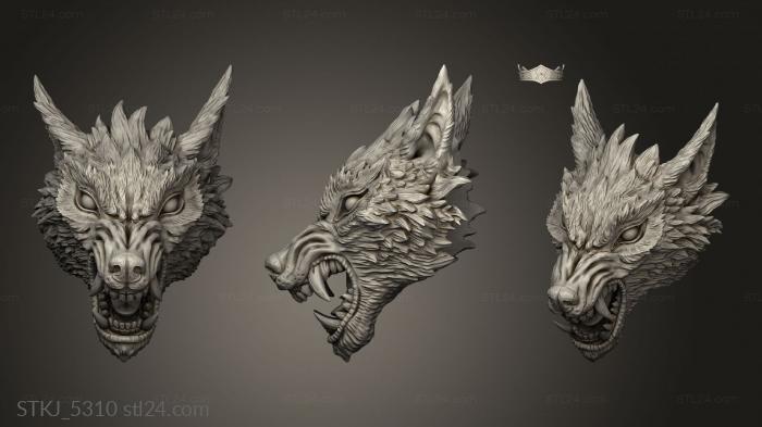Animal figurines (The Old Wolf Fenrir Requiem Demon Hunters Sword Lunar, STKJ_5310) 3D models for cnc