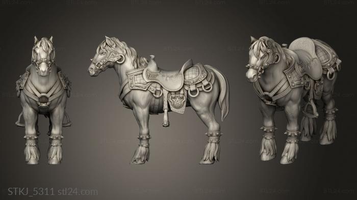 Animal figurines (Steed Idle standing, STKJ_5311) 3D models for cnc