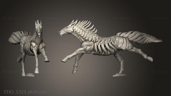 Animal figurines (Iron Stallion Running, STKJ_5321) 3D models for cnc