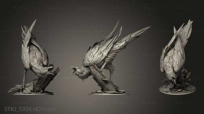 Animal figurines (Mousin Raven, STKJ_5326) 3D models for cnc